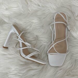 White Stappy heels